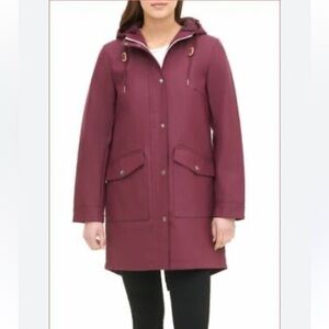 Levi's women jacket coat hooded burgundy red Size M
